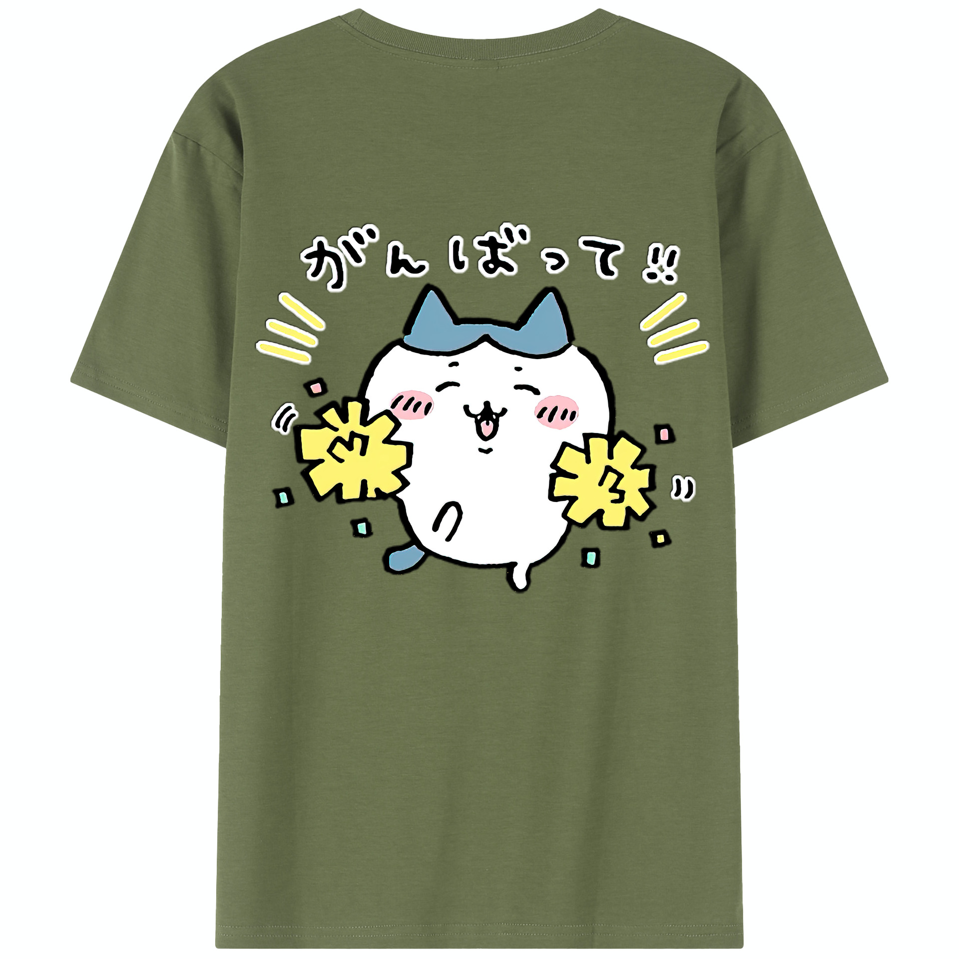 （画像用） ちいかわ ハチワレ Chii-kawa hachiware 綿100％半袖Tシャツ（背面プリント）